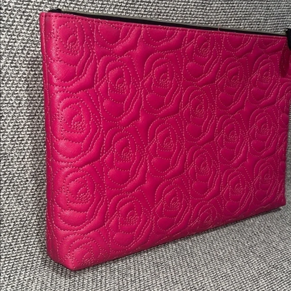 Betsey Johnson Pink Floral Embossed Laptop Bag